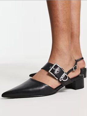 Charles & Keith slingback heeled shoes BLACK, US 7